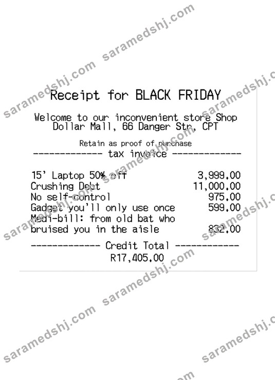 RECEIPT FOR BLACK FRIDAY payment check